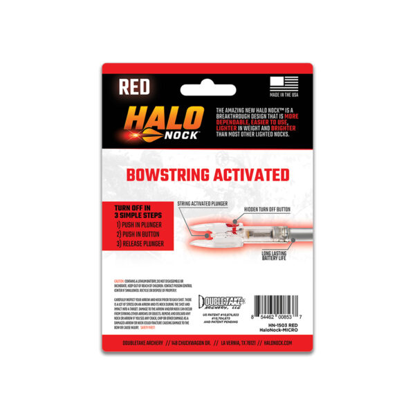 back of lighted nock packaging - red